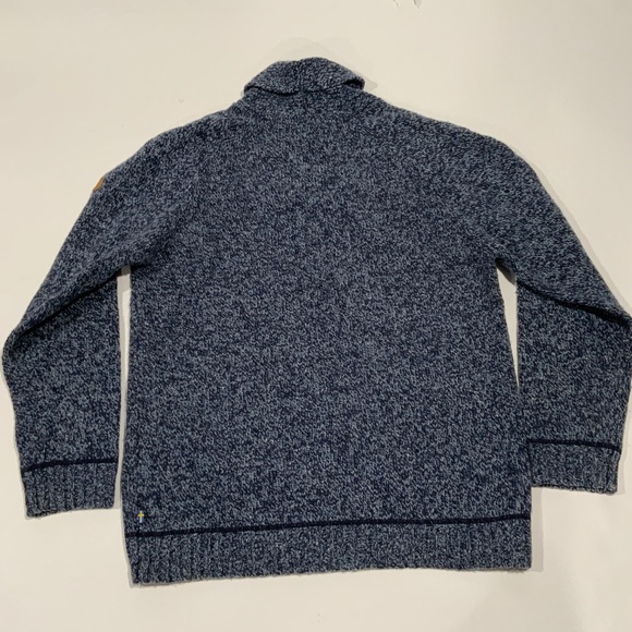 Fjallraven Sz L Blue Lada Shawl Wool Pullover Sweater - Picture 8 of 10